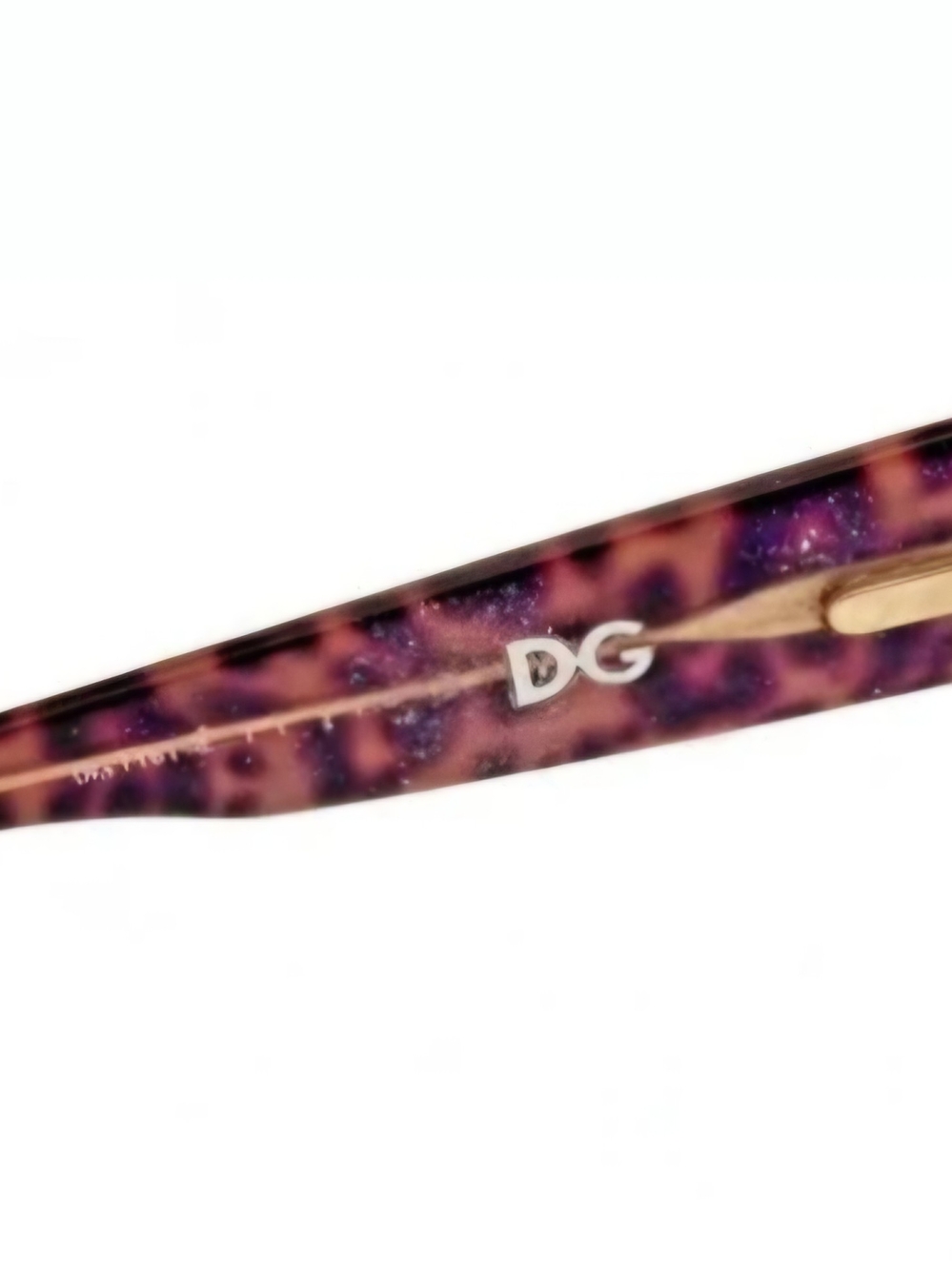 Dolce & Gabbana Rimless Eyeglasses Leopard Print Rhinestone Gold